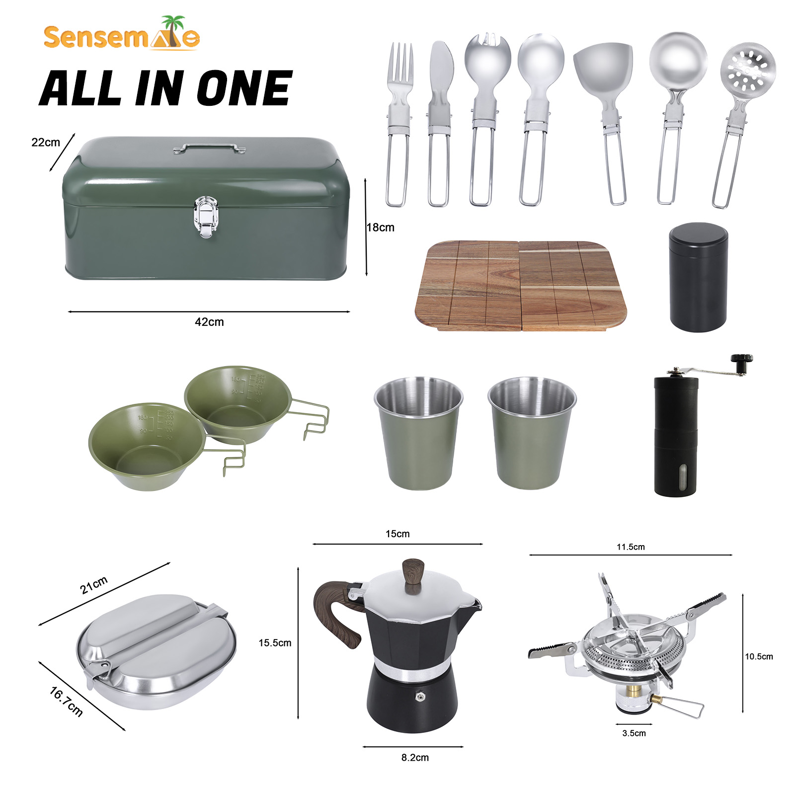 Glamping Camping Cookware Set  - Coffee Equipment Gift Set recension och pris